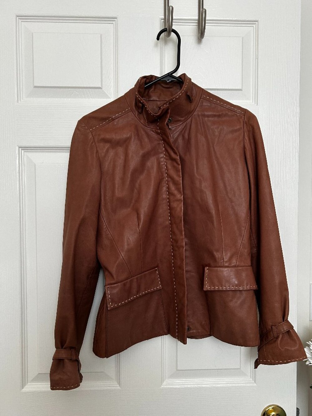 Margaret Godfrey genuine leather jacket petite